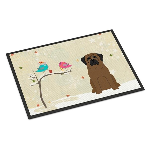 Carolines Treasures Christmas Presents Between Friends Bullmastiff Indoor or Outdoor Mat, 18 x 0.25 x 27 in. BB2556MAT - main